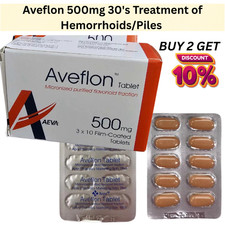 Aveflon 500mg 2 Pack 60 Tablets Diosmin Complex - Vascular System Support