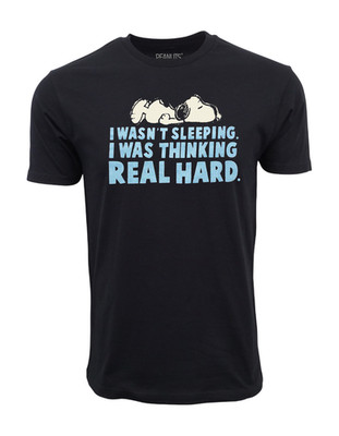 Hybrid Apparel P I WASN'T SLEEPING I WAS JUST THINKING REAL HARD GRAPHIC T SHIRT