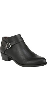 LifeStride Womens Alexander Block Heel Ankle Booties Black 6.5 W