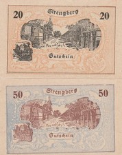 Austria Notgeld Strengberg 20 and 50 Heller Notes