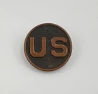 WWI US Army Enlisted Collar Disc Screw Back Pin Military WW1