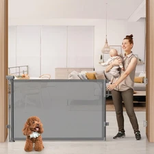 Cideny 76 Retractable Baby Gates Extra Wide, Mesh Long Dog Gate for Wide