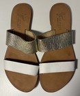 JOIE A LA PLAGE Gold & White leather sandals - Made In Italy Size 38  — photo 3