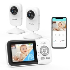 Simyke 2Cameras Video Baby Monitor,Two Mode,2.8'' IPS Display Screen,Night