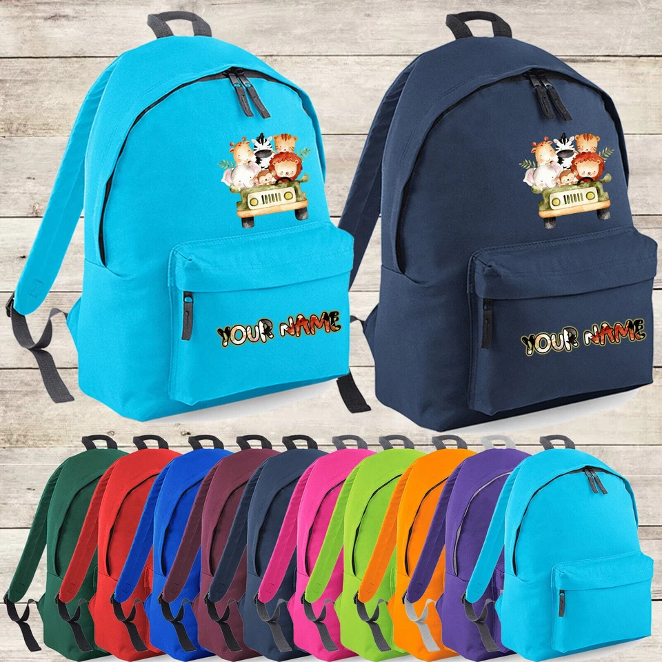 Sac à dos de safari personnalisé pour la rentrée scolaire, sac de prénom... - Photo 1/1
