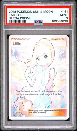 2018 POKEMON SUN & MOON ULTRA PRISM #151 FULL ART/LILLIE PSA 9