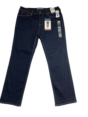 American Rage Jeans Mens 36x32 Straight EZ Flex Dark Wash Denim Pants NWT