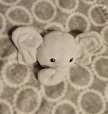Hudson Baby HB Elephant Lovey Gray White Unisex Security Blanket 14" X 14"