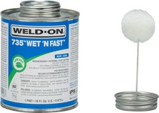 Weld-On 107350931 PVC Cement 1 Pt Medium-Bodied Low-VOC Up to 6" Diameter