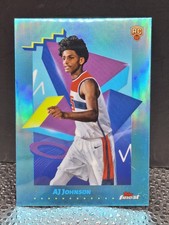 2024-25 Topps Finest AJ Johnson Uncommon #151 Sky Blue Refractor (RC)