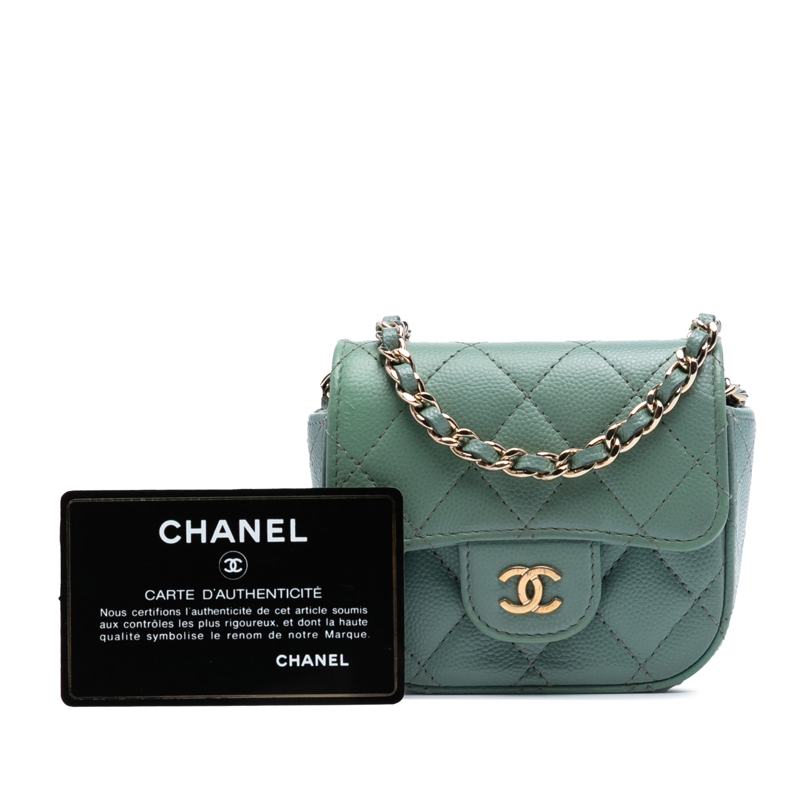 Authenticated Chanel Micro Mini Classic Caviar Si… - image 8