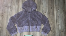 Athleta Girls Winter So Snug Fuzzy Sherpa Fleece Full Zip Hoodie 14/16 Purple