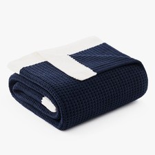 Am lie Home Waffle Throw Blanket for Couch, Soft Cozy Chenille Knit Blanket W...