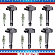 UF242 Ignition Coil Pack and Iridium Spark Plug Set of 6 for Acura CL TL 3.2L V6