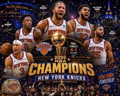 2026 New York Knicks NBA Finals Champions 8x10 Photo Print Brunson Hart KAT 26