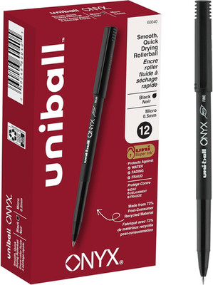 ONYX Rollerball Pen, Micro Point (0.5Mm), Black, 12 Count
