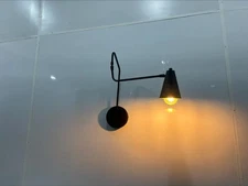 Mid Century 1 Arm Shade Sconce ,Modern Wall Shade Lamp , Mid Century Wall Light