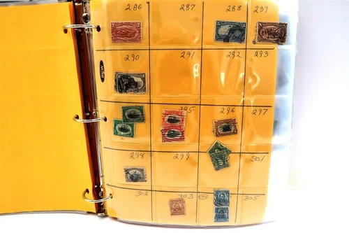 Vintage US STAMPS Used in Binder Marked Scott 151 - 883 Large Lot of Stamps