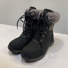 UGG Waterproof Leather Shearling Fur Trim Lac...