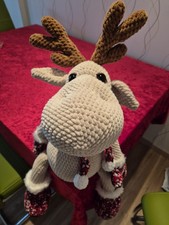 Amigurumi Elch Handgehäkelt. Kopf drehbar 69cm