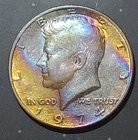 1974 Kennedy Half Dollar – Full Spectrum Rainbow Toning – Exceptional Eye Appeal
