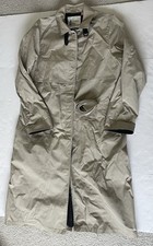 Vintage London Fog Trench Coat Women 16R Beige Belted Full Length w/ Black Liner