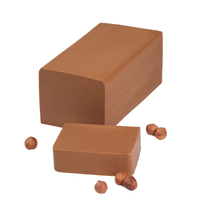 Nussnougat dunkel schnittfest, 2,5 kg Block von Lubeca