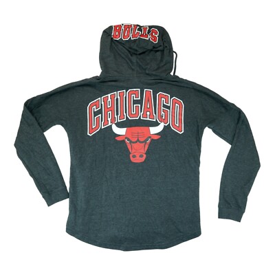 Rare Chicago Bulls Sweater Mens Large Gray Pullover Hoodie