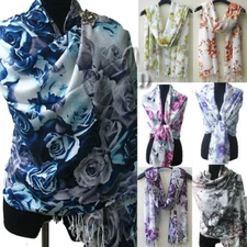 AU STOCK SOFT FLORAL PRINT PASHMINA WRAP SCARF SHAWL SC006