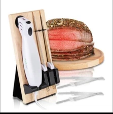 Nutrichef Electric Carving Knife Storage Block, Stainless Steel Blades New