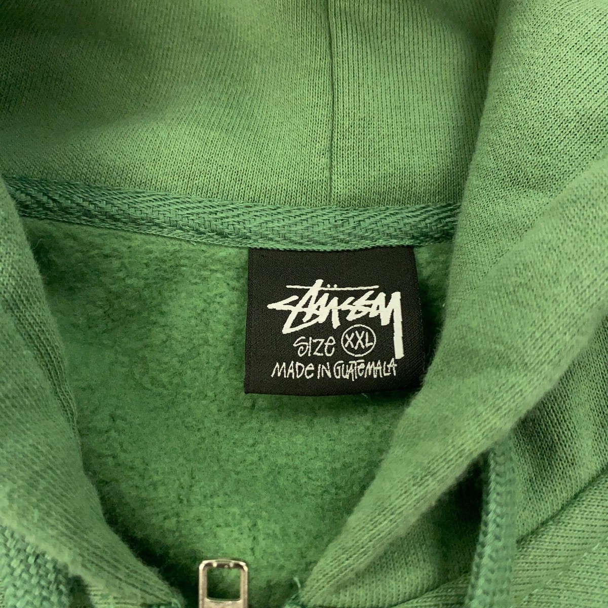 Stussy Basic Zip Hoodie Mens XXL Green Sweatshirt | eBay