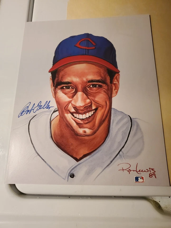 Bob Feller - MLB Baseball HOF: Cleveland Indians - ( 5 AUTOGRAPHED PHOTOS ) - Image 4 of 4