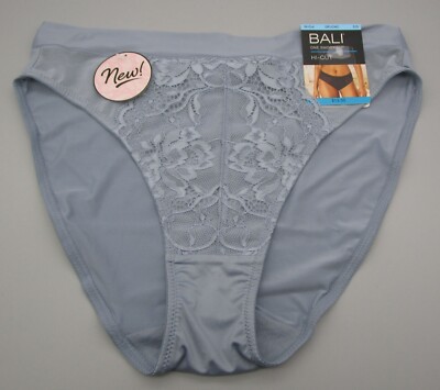 BALI~S 5~DFLCHC~Blue One Smooth U Perfectly Pretty Lace Mesh Hi-Cut Panty