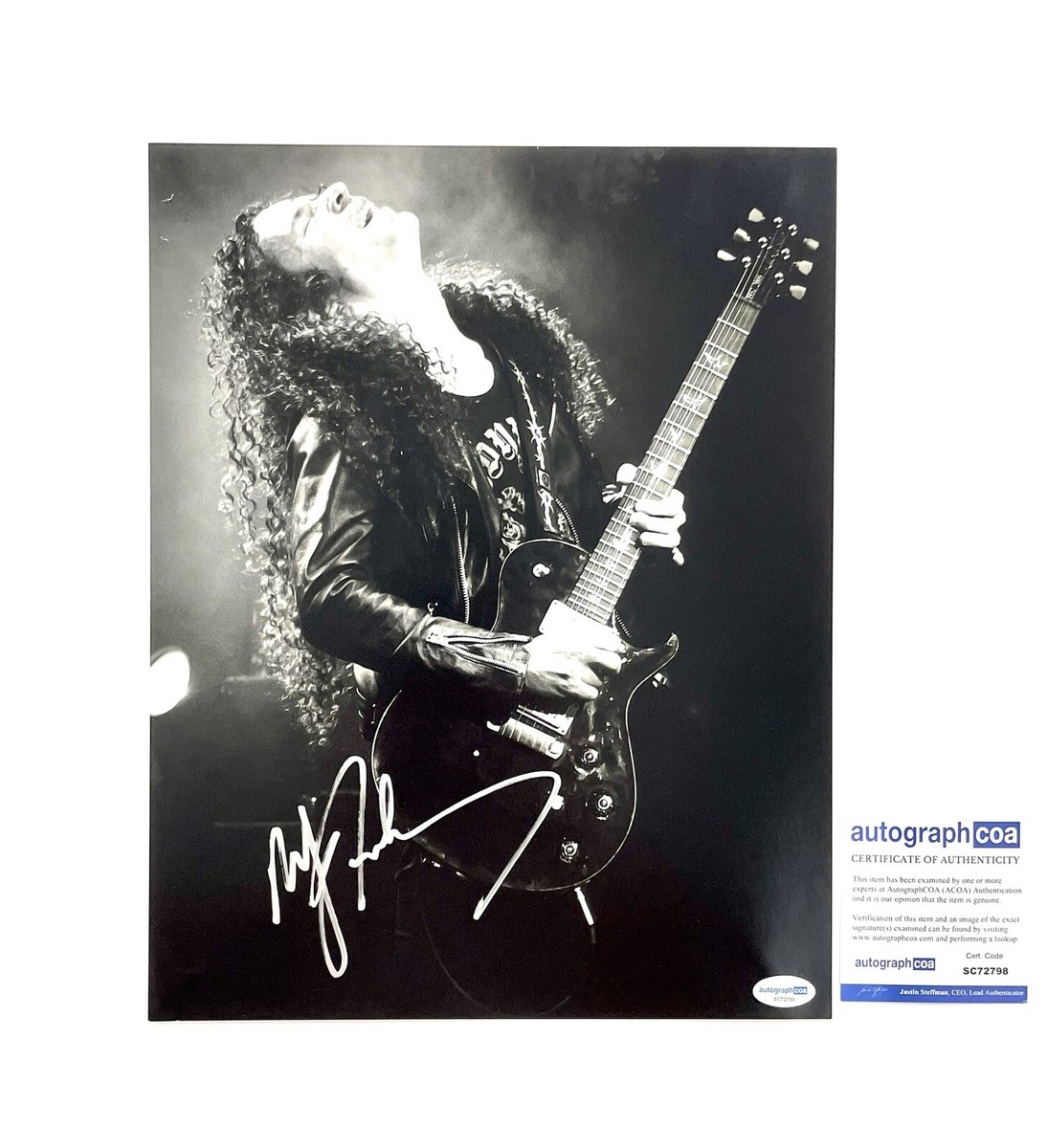 Marty Friedman Hand Signed 11x14 Photo Megadeth ACOA COA Metal
