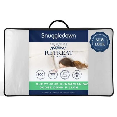 Snuggledown Hungarian Goose Down Soft Support Front Sleeper Pillow, Pack of 1