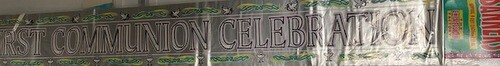 Banner Primera Comunión 9 PIES de Largo se puede dividir en 3 x 3 pies espacio libre reducido - Imagen 1 de 1