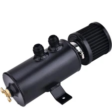 Universal Oil Catch Can Kit Reservoir Baffled Tank with Breather Filter Aluminum