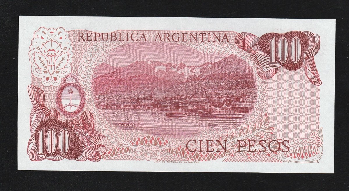アルゼンチン 100ペソ ND 1976-1978 P 302 b UNC Argentina, 100 Pesos, ND ( 1976 -  1978 ), 【