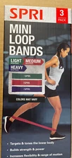 SPRI Mini Loop Bands Kit, Set of 3 - Light, Medium, Heavy Resistance Bands