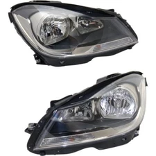 DEPO Halogen Headlight Set For 2012-2015 Mercedes-Benz C250 C350 Coupe MB2503186