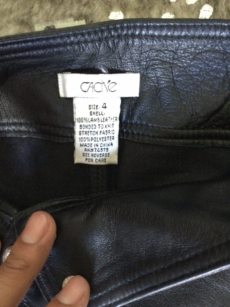 Cache Womens Leather Black Pants! Size 4! | eBay