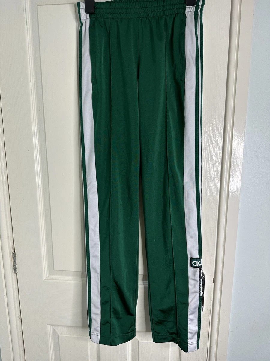Adidas Side Button Track Pants Tracksuit Bottoms GREEN UK6