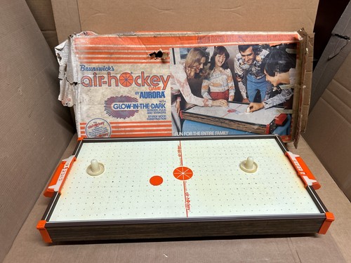 Vintage 1976 Aurora Brunswick Air Hockey Tabletop Game 41"x21" Size Tested Works