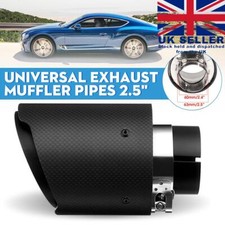 Universal Matte Carbon Fiber Look Car Exhaust Muffler Pipes Rear Tip  63-101mm