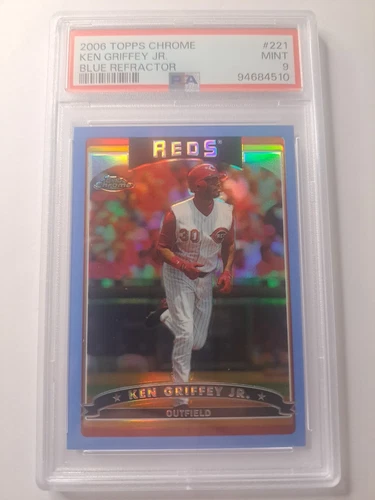 2006 topps chrome ken griffey jr blue refractor psa 9 Mint