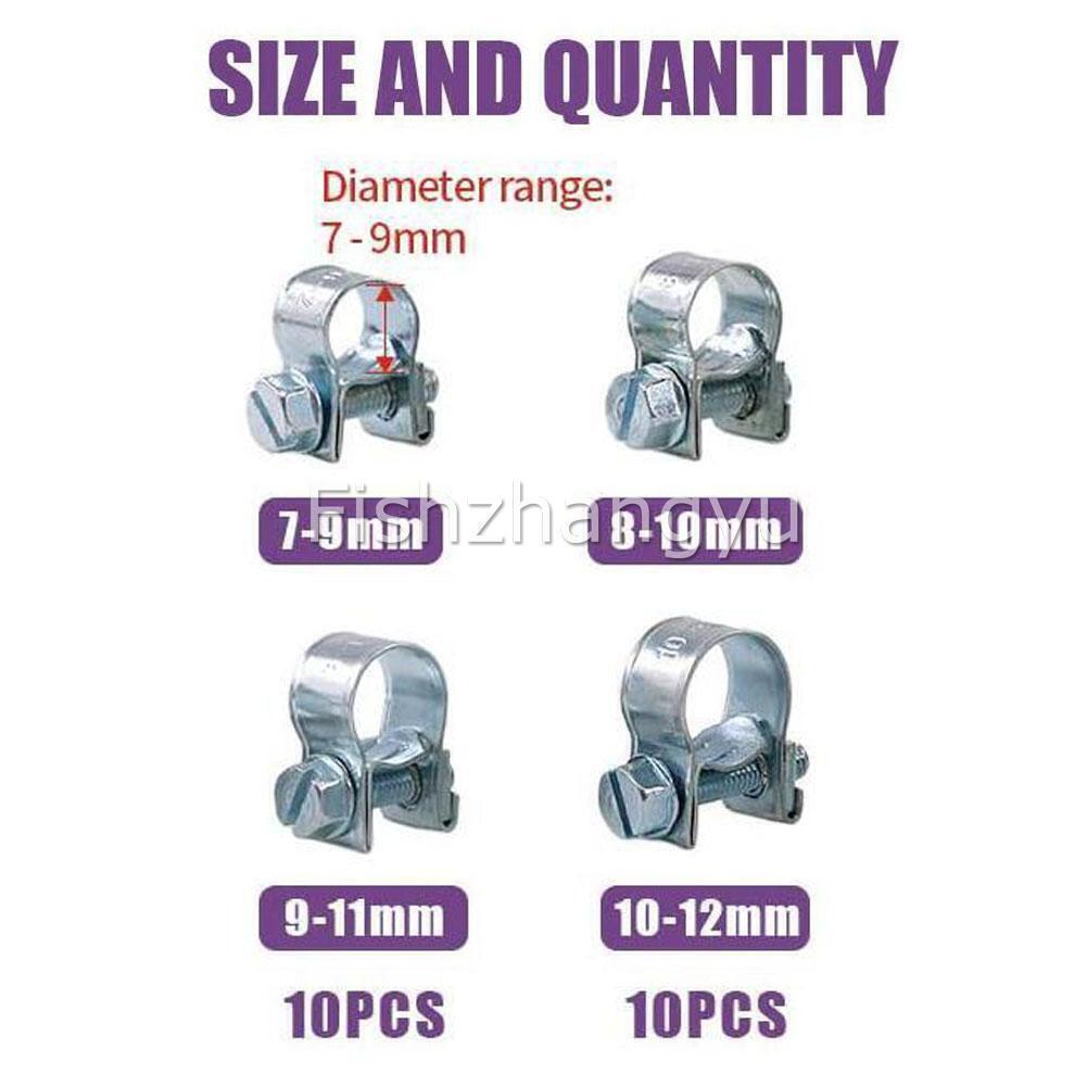 Mini Hose Clips Nut & Bolt FuelLine Clamps Petrol Pipe Diesel Air