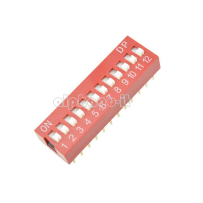 5X NEW Slide Type Switch Module 2.54mm 12-Bit 12 Position Way DIP Red Pitch