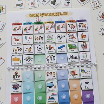 LIKARTO Wochenplan Kinder mit Ringbindung, Montessori, Kinderkalender, 105 Aktivitäten
