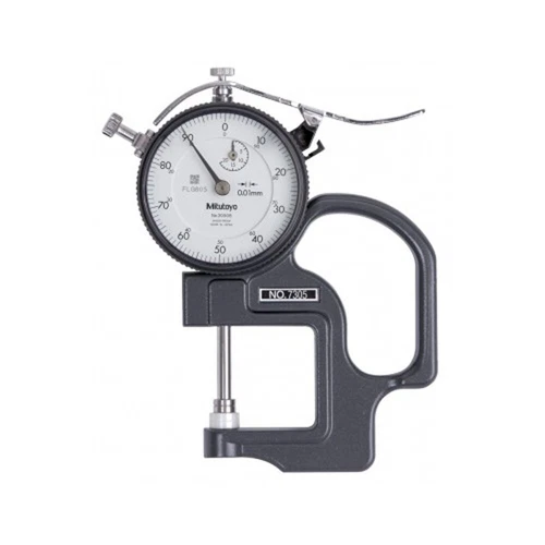 Mitutoyo 7305 Dial Thickness Gage, Flat Anvil, Standard Type, 0-20mm Range