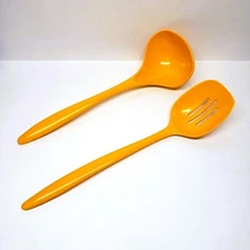 Hutzler Mepal Melamine Rosti Denmark Yellow Ladle 2525 Slotted Spoon 532 Set Lot